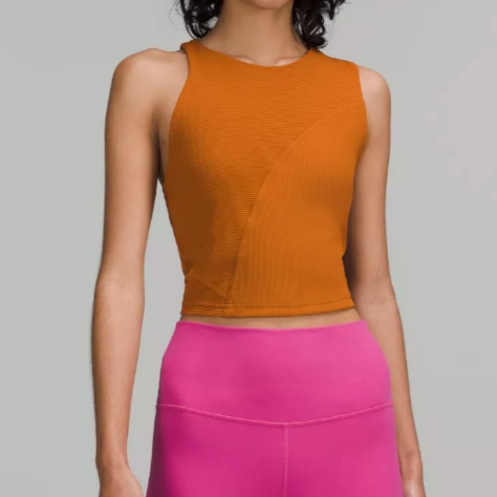 Ribbed Asymmetrical Yoga Tank Top